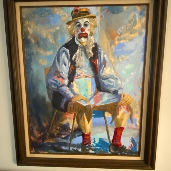 GORGEOUS SAD CLOWN OIL PAINTINGS! Message for more information ๐จ๐จ๐จ - Picture 10 of 13